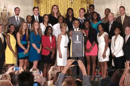 President Obama honors 2012 NCAA DI champions Baylor at the White House