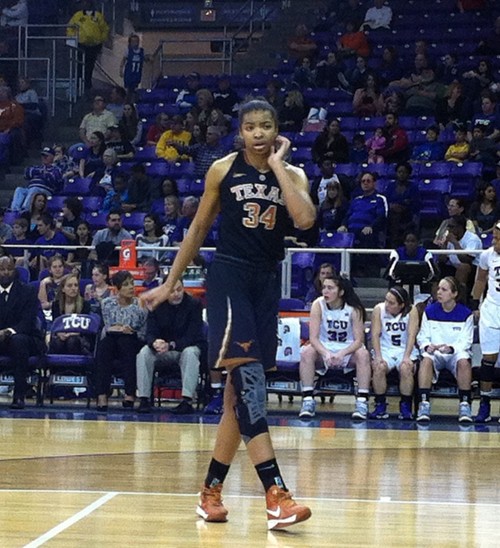 February 2, 2013 - Texas center Imani McGee-Stafford at TCU.