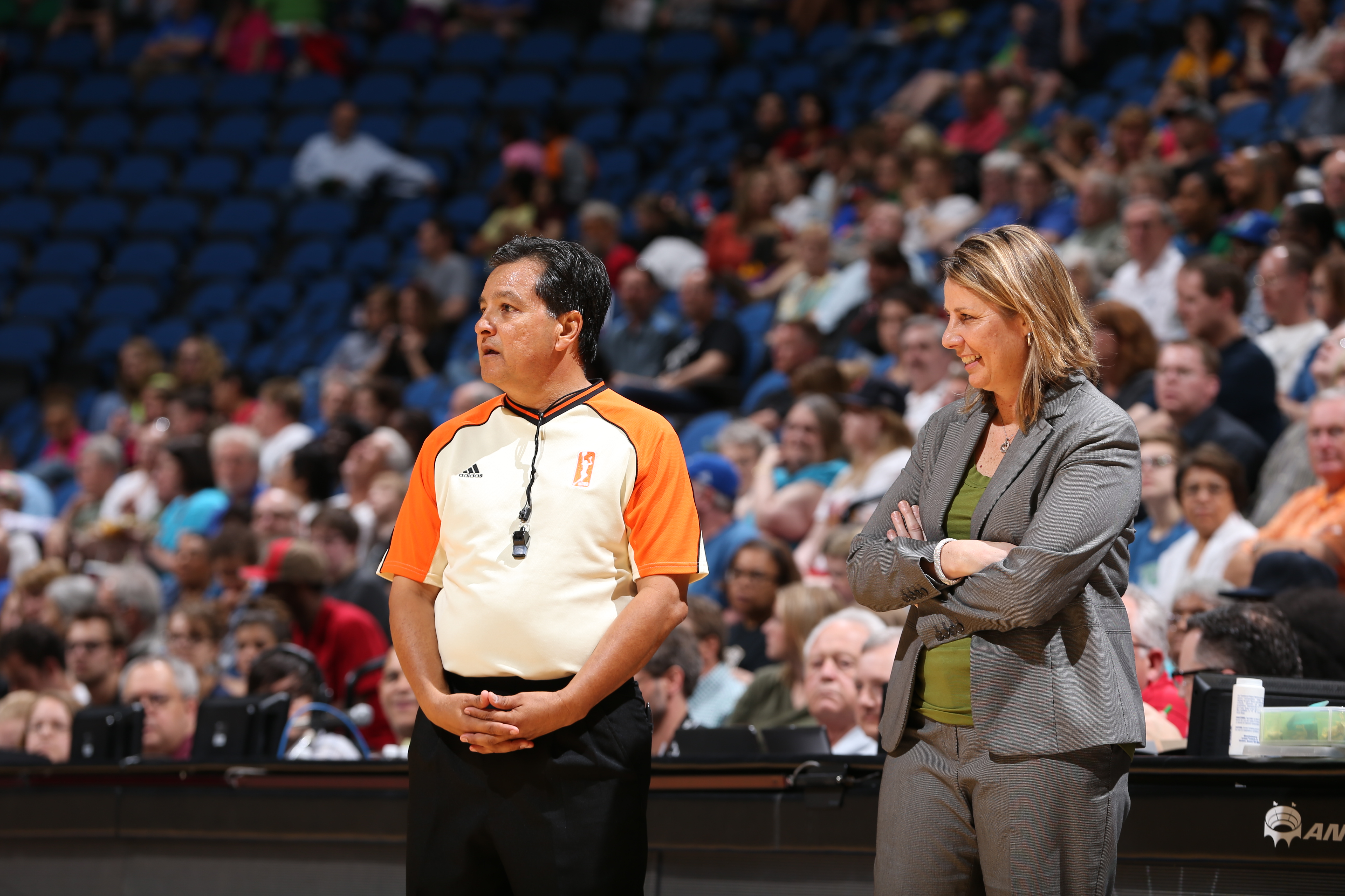 Cheryl Reeve on May 24, 2014 at Target Center in Minneapolis, Minnesota. Photo: David Sherman/NBAE.