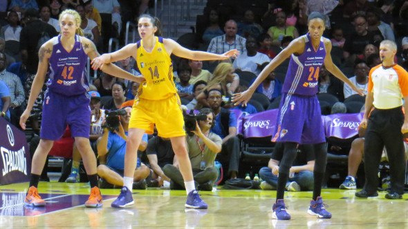 Brittney Griner, Marianna Tolo and DeWanna Bonner.