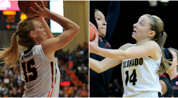 Jamie Weisner, Kennedy Leonard. Photos: Oregon State Athletics / Colorado Athletics.