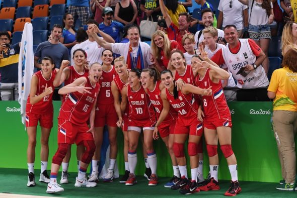 August 20, 2016 (Rio de Janeior) - Serbia after winning the bronze medal vs. France. Photo: FIBA.