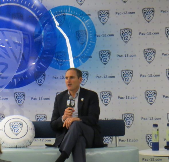 October 20, 2016 - Pac-12 Commissioner Larry Scott at the conference's women's basketball media day.