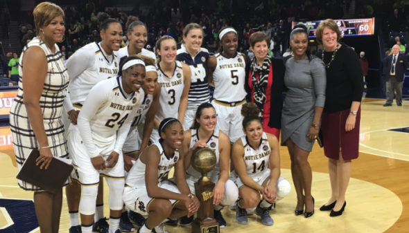 Notre Dame won the 2016 Preseason WNIT Tournament. Photo: WNIT.