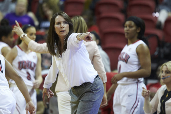 UNLV head coach Kathy Olivier (Aaron Mayes / UNLV Photo Services).