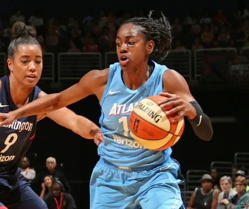 WASHINGTON, D.C. (July 11, 2018) -- Atlanta Dream's Tiffany Hayes. Photo: NBAE/Getty Images.