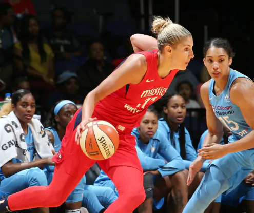 Washington, D.C. (July 13, 2018) - Mystics foward Elena Delle Donne. Photo: NBAE/Getty Images.