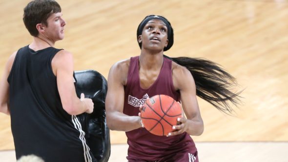 Teaira McCowan, the SEC Preseason Player of the Year. Image: Mississippi State Athletics.