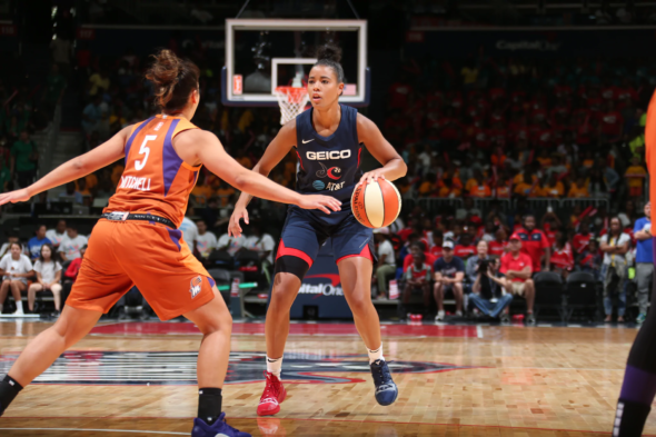 July 10, 2019 (Washington, D.C.). Phoenix Mercury at Washington Mystics. Photo: NBAE/Getty Images.