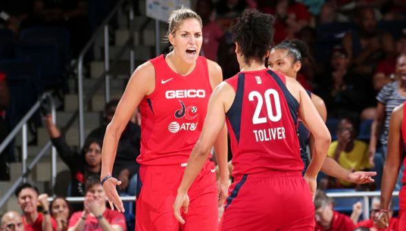 Elena Delle Donne and Kristi Toliver. Photo: NBAE/Getty Images.