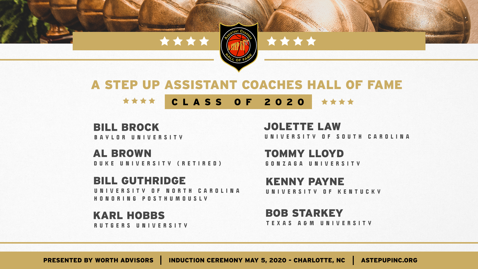 A STEP UP announces the Assistant Coaches Hall of Fame Class of 2020
