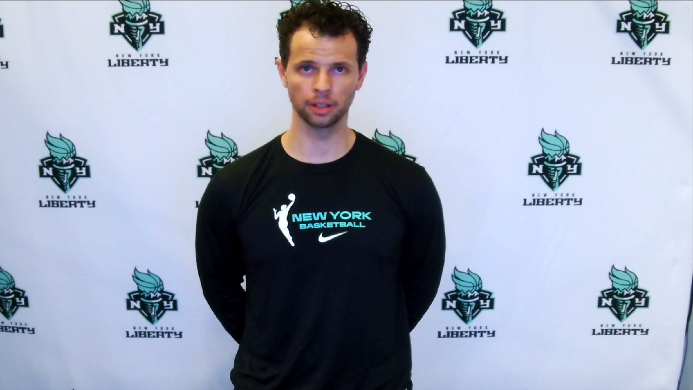 07-25-20- New York Liberty head coach Walt Hopkins before his coaching debut.