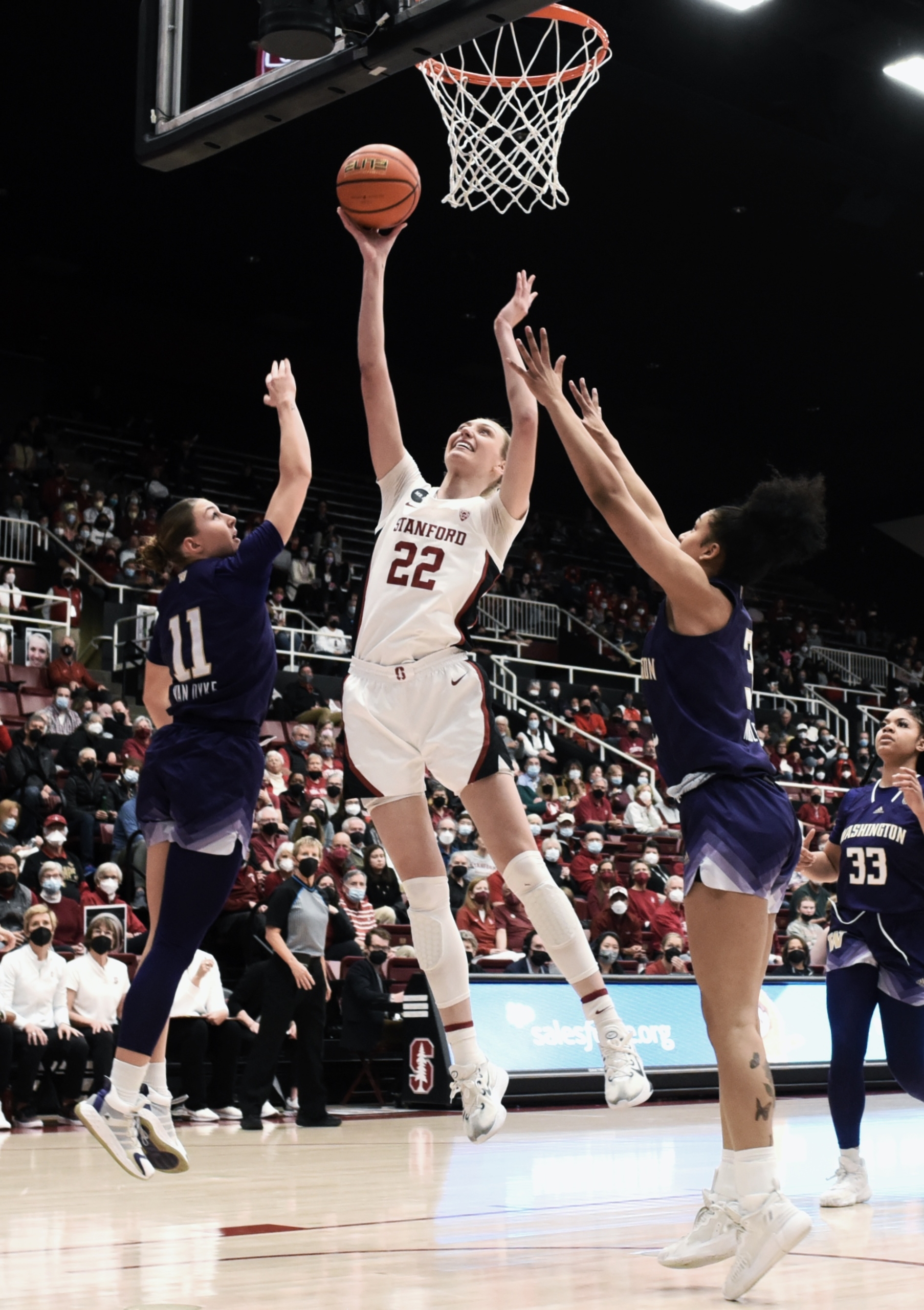 Cameron Brink and Anna Wilson help No. 2 Stanford hold off Washington 63-56; Cardinal finish Pac-12 play undefeated