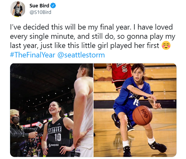 Storm star Sue Bird says 2022 will be her final WNBA season