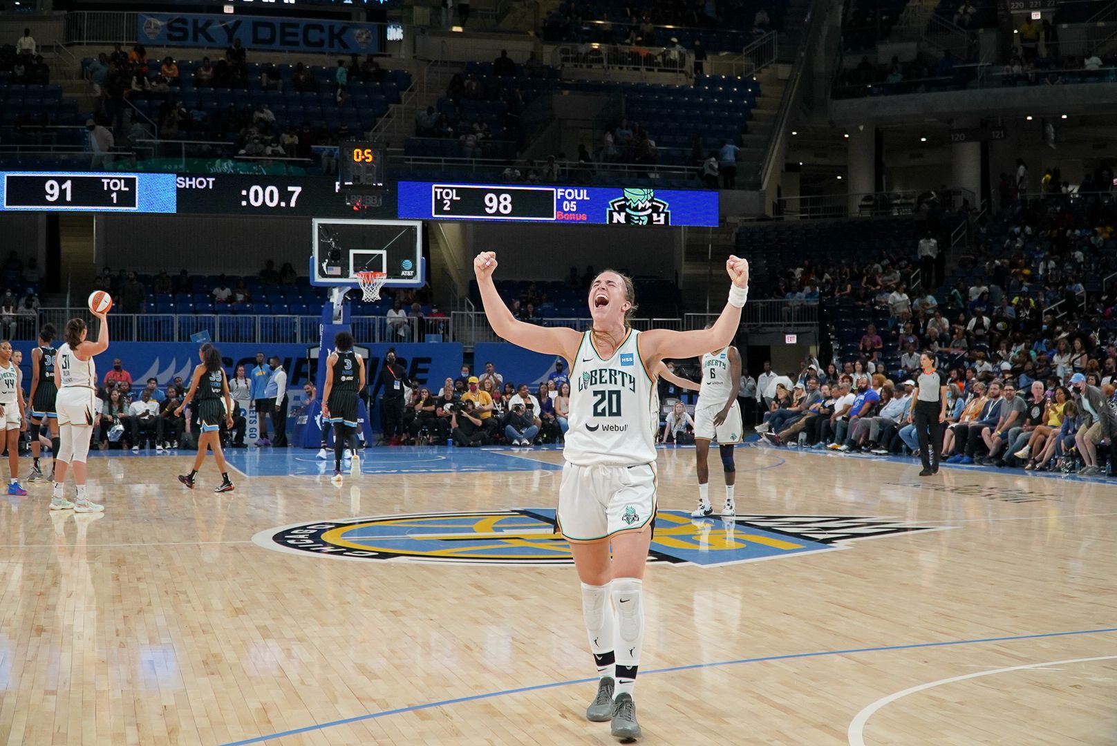 CHICAGO (Aug. 17, 2022) - New York Liberty guard Sabrina Ionescu. Photo: Gary Dineen/NBAE via Getty Images.