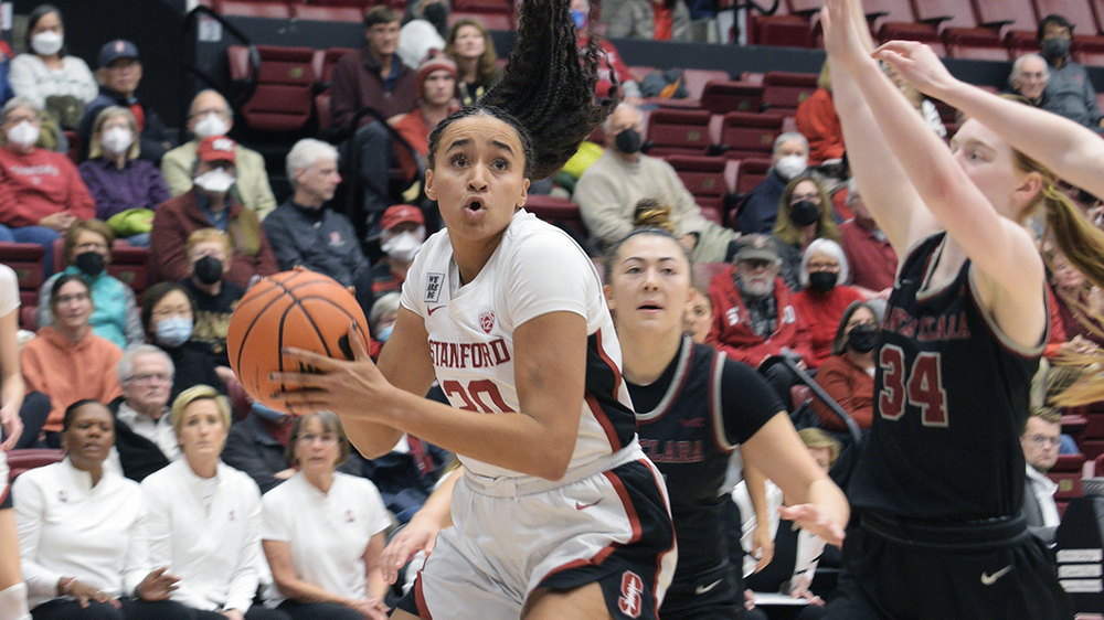 Stanford, CA (Nov. 30, 2022) - Stanford's Haley Jones, Santa Clara at Stanford. Photo © Baranduin Briggs, all rights reserved.