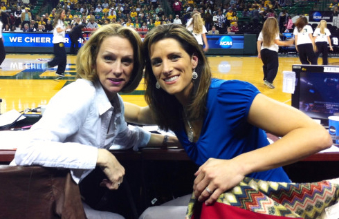 Waco, TX (March 24, 2013) Beth Mowins and Stephanie White (right) during the NCAA Tournament. Photo: Cheryl Coward.