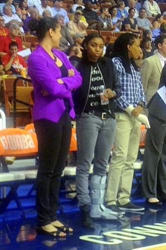 UNCASVILLE, Conn. (June 23, 2013) - The injury-riddled Connecticut Sun: Kara Lawson, Renee Montgomery, Tan White.