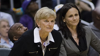 Carol Ross and Sandy Brondello. Photo: Robert Franklin.