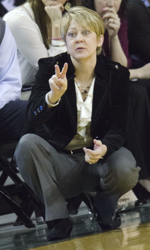 February 12, 2013 - Kristy Curry coaches Texas Tech vs. Baylor in Waco, Texas. Photo Robert Franklin, all rights reserved.