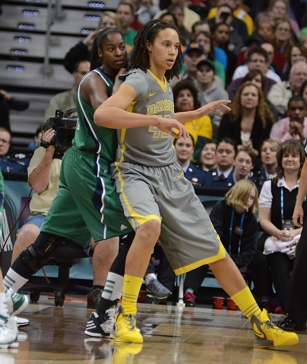 Devereaux Peters and Baylor's Brittney Griner. Photo Robert Franklin, All Rights Reserved.