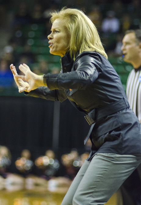 WACO, Texas (March 24, 2013) - Florida State head coach Sue Semrau coaches her team vs. Princeton during the first round of the NCAA tournament. Photo: Robert Franklin, all rights reserved.