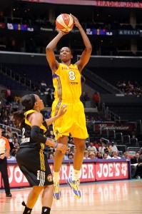 DeLisha Milton-Jones. Photo by Juan Ocampo/NBAE via Getty Images.