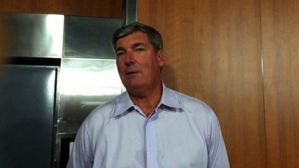 LOS ANGELES (July 23, 2014) - New York Liberty coach Bill Laimbeer talks to media postgame.