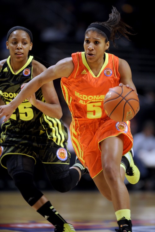 McDonald's All American in the second half of the 2012 McDonald's All American High School Basketball Game, Wednesday, March 28, 2012 at the United Center in Chicago. The 35th annual McDonald's All American High School Basketball Games benefit the Ronald McDonald House Charities. The East team won 79-78.  (Henny Ray Abrams/McDonald's)