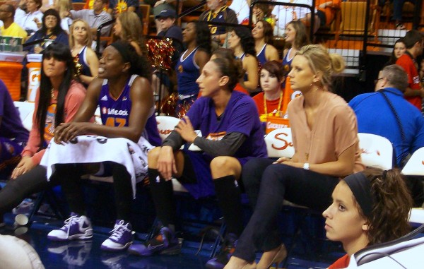 Phoenix Mercury bench at Connecticut Sun.