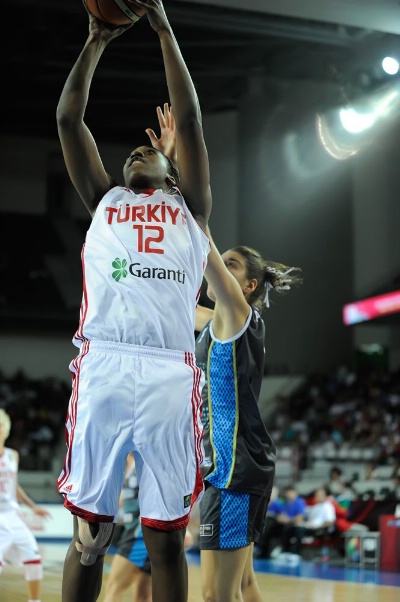 Quanitra Hollingsworth during the FIBA World Olympic Qualifying Tournament for Women. Photo: FIBA.