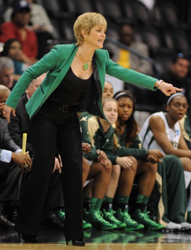 Oklahoma City, OK (March 31, 2013) - Baylor coach Kim Mulkey. Fifth-seeded Louisville defeated No. 1 Baylor in the Sweet 16 of the NCAA tournament, 82-81.