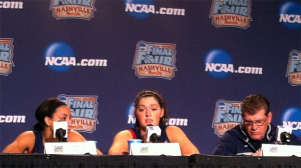 April 5, 2014 (Nashville, Tenn.) - Stefanie Dolson talking to the media during the 2014 Final Four.