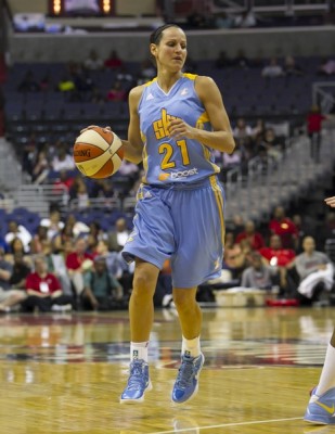 May 19, 2012 - Ticha Penicheiro during the first half of this WNBA game between the Mystics and the Sky at the Verizon Center in Washington, DC.  (Photo by Mark W. Sutton)