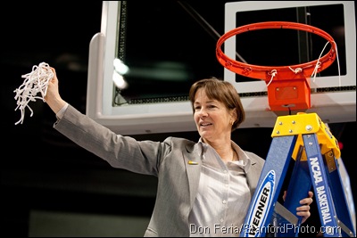 SPOKANE, WA - MARCH 28, 2011: Tara VanDerveer at the Stanford Women's Basketball vs Gonzaga, NCAA West Regional Finals at the Spokane Arena on March 28, 2011.