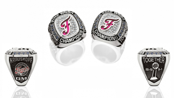 Indiana Fever 2012 WNBA Championship ring design. Photo courtesy Herff Jones.