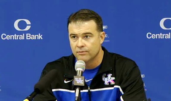 Kentucky coach Matthew Mitchell talks about facing top-ranked Baylor on Tuesday, November, 13, 2012 in Waco, Texas.